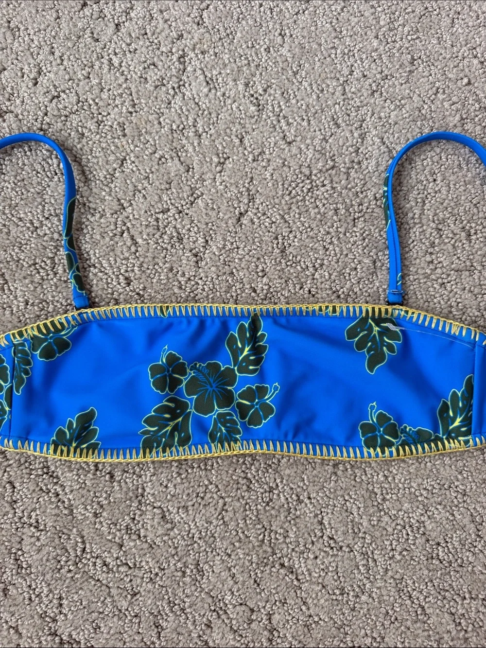 Free People x It’s Now Cool Bandeau Bikini Top Hibiscus Blue Women Size XS NWOT
